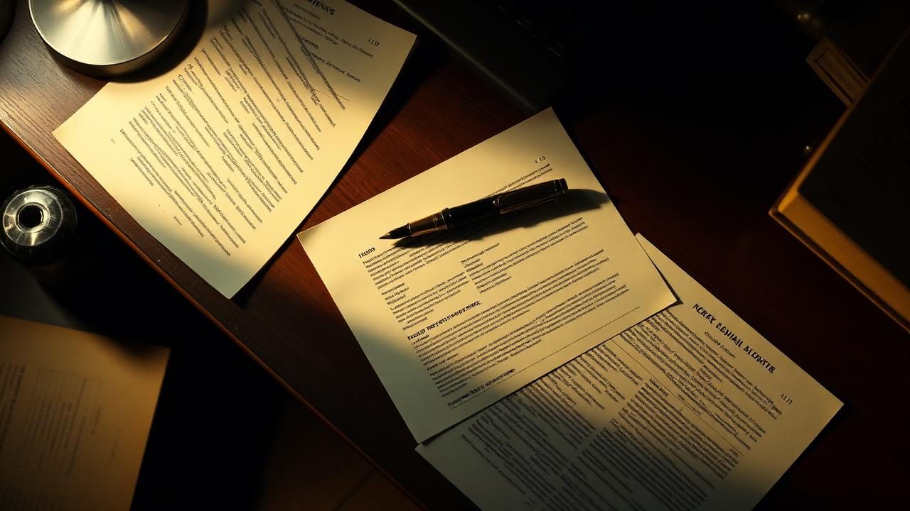 Screenplay pages on a desk